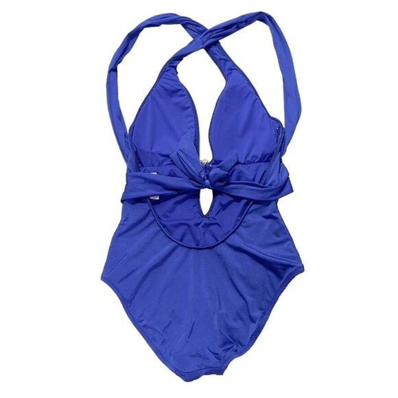 TRINA TURK Women's Swimsuit Open Tie Closure Gold-tone Metal Accent Size 4 - Picture 7 of 11